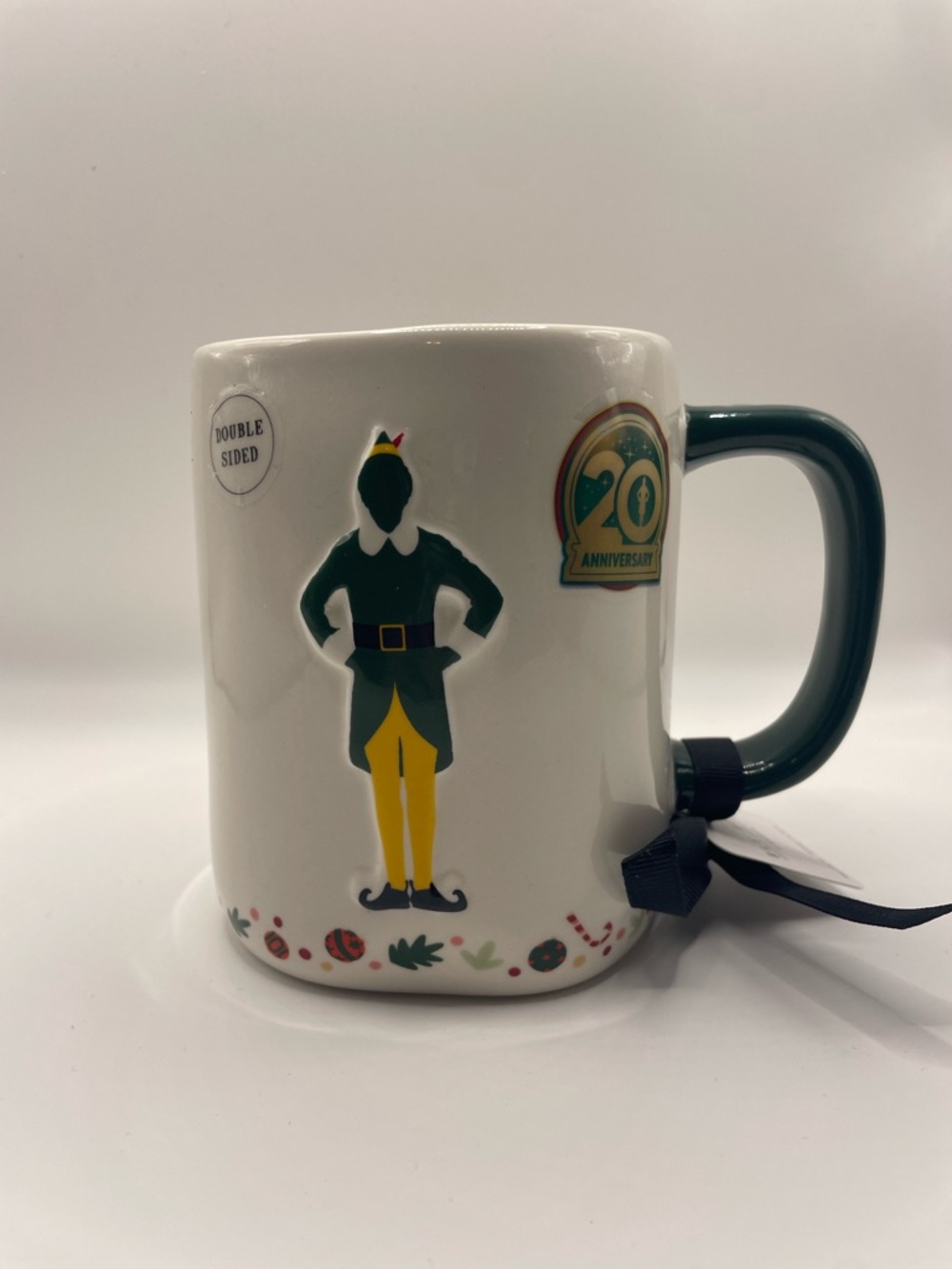 Rae Dunn Elf holiday 20th Anniversary Ceramic Mug smiling’s my favorite